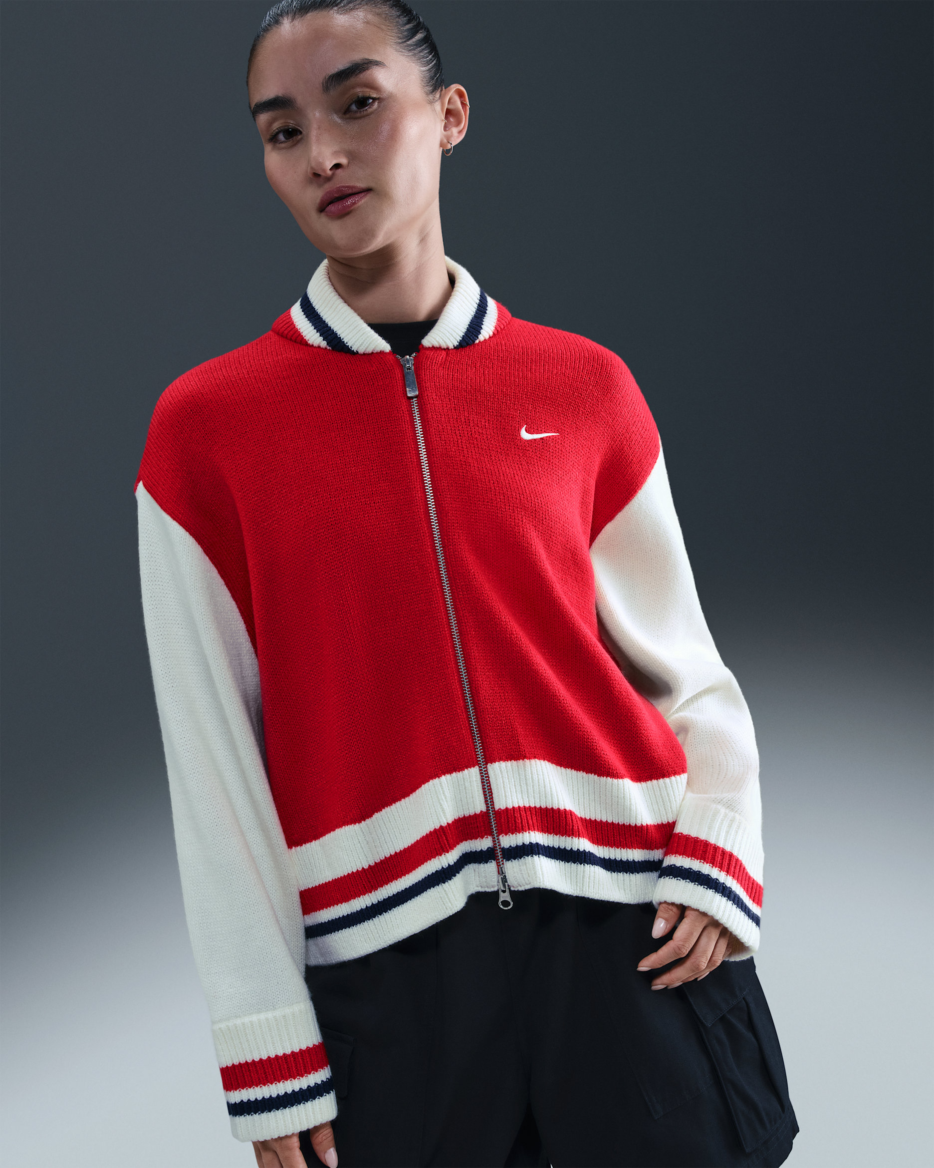 Nike ブラック カーディガン セール】NIKE ナイキ W CHILLKNT RIB CARDI カーディガン IF0235